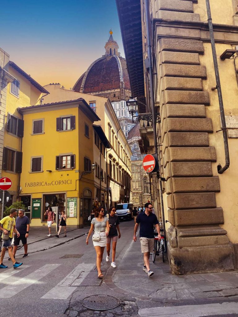 Street in Florence near Florence Duomo.