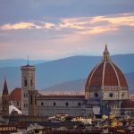 Florence Cathedral at night.