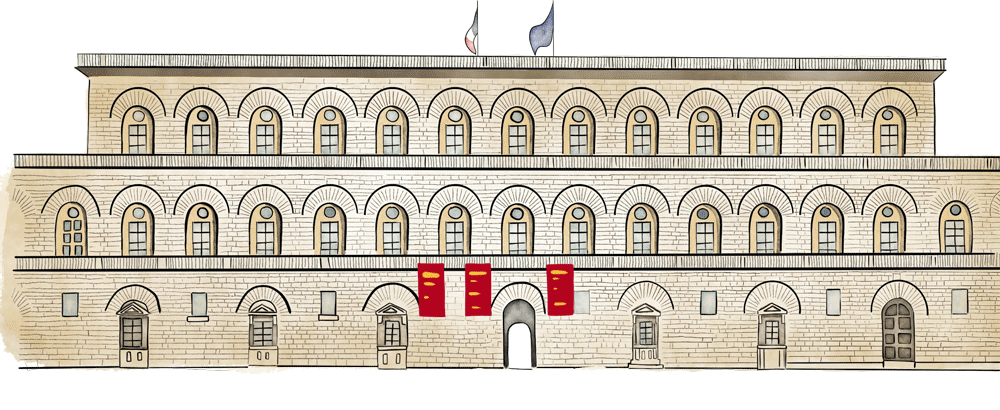 Drawing of Pitti Palazzo.