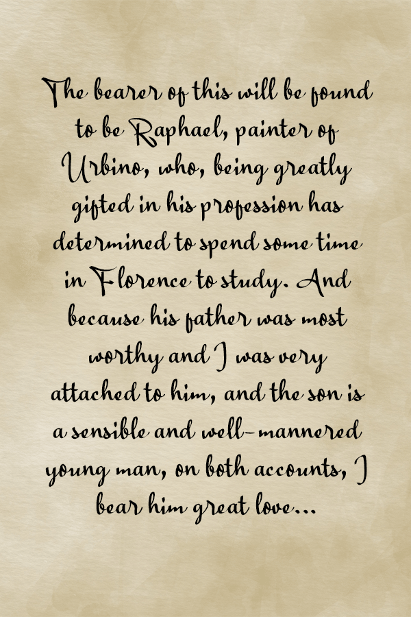 Letter of recommendation for Raphael.