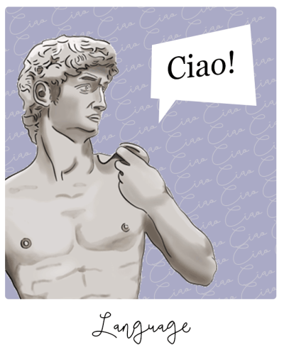 Polaroid with the word "ciao".